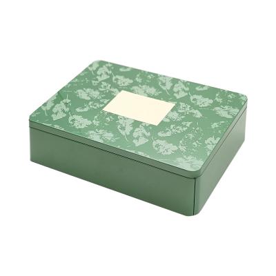 China Recycled Materials Rectangle Cookie Tin Can Metal Packaging Boxes For Gift Boxes for sale