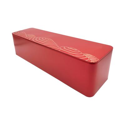 China Recyclable Large Rectangular Packaging Tea Container Gift Box Metal Tin Box for sale