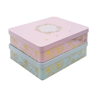 China Recycled Materials Custom Printed Large Square Cosmetic Tin Box Gift Packaging Tin Box for sale