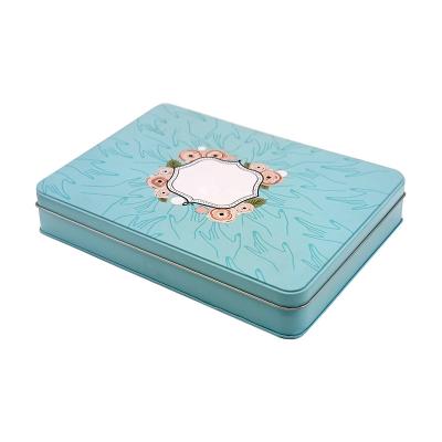 China Recycled Materials Large Quantity Square Custom Gift Metal Iron Box Or Eyeshadow Brush Packaging Cosmetic Box for sale