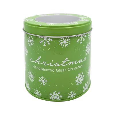 China Custom Food Recycled Materials Tin Boxes With Lid Product Storage Box PVC Round Metal Tin Cans for sale