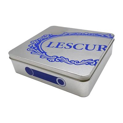 China Recycled Materials Food Grade Metal Custom Printed Square Cookies Tin Boxes For Chocolate for sale