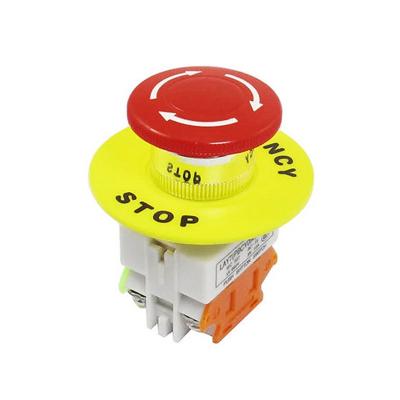 China Red Mushroom 1NO 1NC DPST Emergency Stop Push Button Switch AC 660V 10A Switch Equipment Elevator Latching Self Lock Emergency Stop Switch for sale