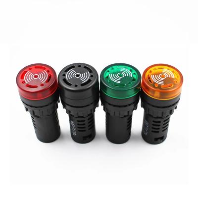 China AD16-22SM 12V 24V 110V 220V 380V 22mm Light Red AD16-22SM Black Yellow Green Red Buzzer Buzzer Active Signal LED Indicator for sale