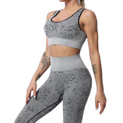 China Breathable Sexy Hollow Camouflage Leggings Yoga Sets Multicolor Women Active Wear Top And High Waisted Leggings Foshan Yoga Set for sale