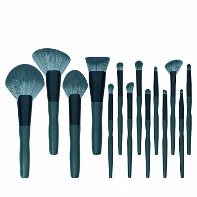 China Angular Blush 14Pcs Synthetic Hair Makeup Brush High Quality Private Label Makeup Professional Cosmetic Brush Set for sale