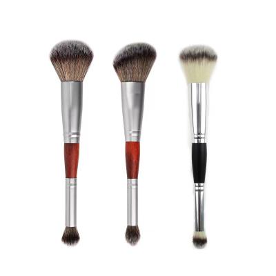 China Angular Blush Wholesale Multi-Function Tricolor Double Head Face Eyeshadow Single Makeup Brush Set for sale