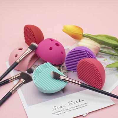 China Soft Colored Brush Egg Silicone Makeup Brush Cleaner And Dryer for sale