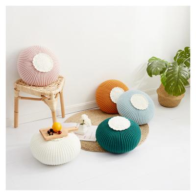 China Wholesale Portable Nordic Hand Knitted Round Pumpkin Pillow Cushion Office Homestay Waist Pillow Sofa Pillow Cover for sale