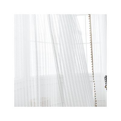 China Pervious to light up the Nordic simple white dreamy chain curtain window curtain living room lace jacquard screen window knitting yarn for sale