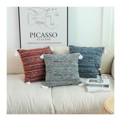 China Amazon factory direct sales new large square pillow sofa texture flow pillow case cushion portable striped fashionable bedroom living room for sale