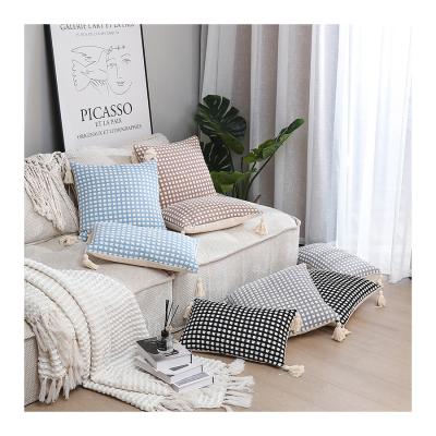 China Wholesale INS portable nordic style fringed plaid sofa pillowcase bedroom sofa cushion covers for sale