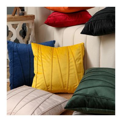 China Portable INS Nordic Velvet Striped Pillowcase Wholesale Velvet Rope Strap Sofa Cushion Pillow Case for sale