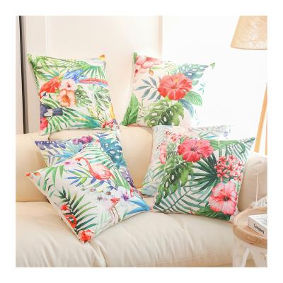 China Tropical Plant Portable Animal Design Digital Print Quality Cotton Cushion Cover Skin-friendly for sale