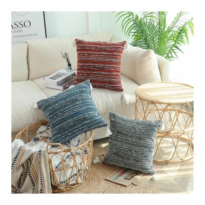 China New Flow Texture Sofa Pillow Cover Cushion Cover Cushion Cover Custom Ins Style Square Pillow Portable Moroccan Striped Living Room Bedroom Ins Style Large Square Pillow for sale