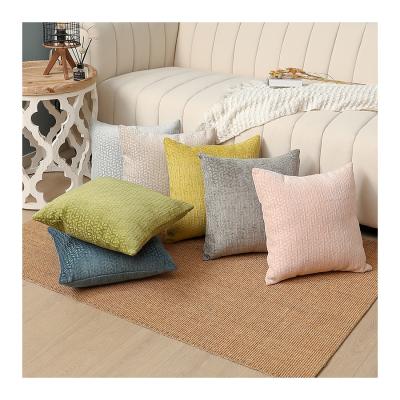 China Hot Selling Stylish Portable Nordic Home Chenier Jacquard Geometric Jacquard Sofa Cover Living Room Cushion Office Cushion Pillow for sale