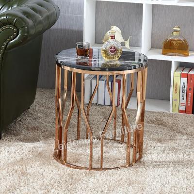 China Stable Online Store Hot Sale Rose Gold Stainless Steel S For Living Room Modern Side Table for sale