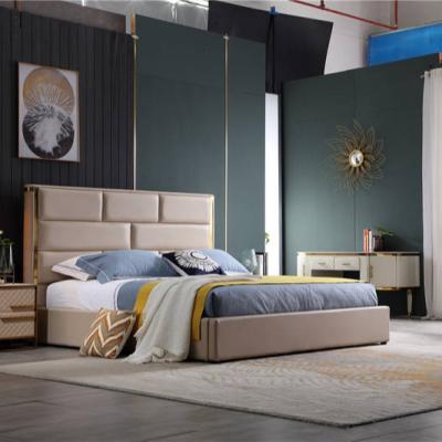 China Latest Design Luxury Functional Northern Europe Style Bedroom Double Sleeping Bed for sale