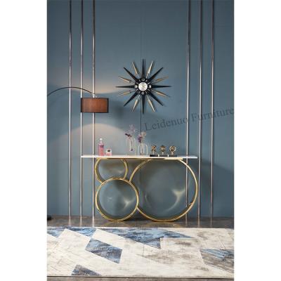 China 2021 Stable Corridor Corner Console Table Living Room Luxury Marble Top Decorative Console Table for sale