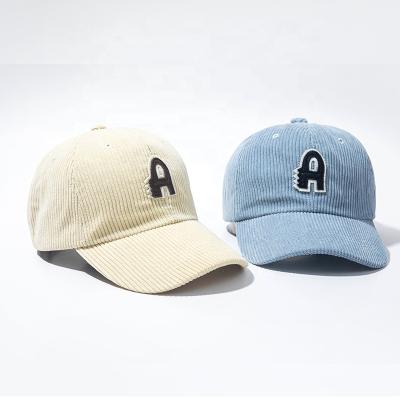 China COMMON Caps Embroidery Men's And Women's Metal Buckle Casual Corduroy Striped Baseball Sports Hats for sale