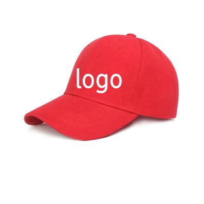 China COMMON Hot Selling Red Custom Popular Embroidery Plain Amazon Cotton Plain Cotton Logo For Men Printing Blank Baseball Caps for sale