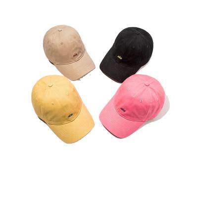 China New Brand All-match Casual Top Soft Pink Buckle Metal Yellow Summer Baseball Cap Male Shade Sun Hat for sale