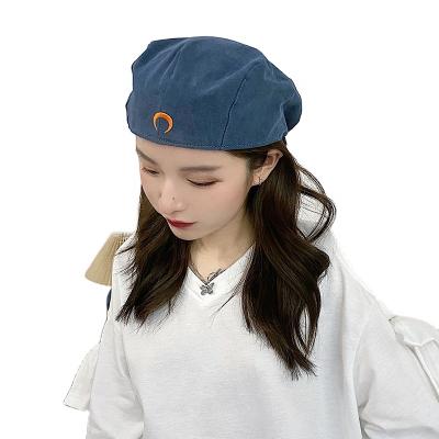 China Red Retro Girl Breathable Summer New Moon Thin British Comfort Net The Same Paragraph Beautiful Painter Hat Korean Japanese Beret for sale