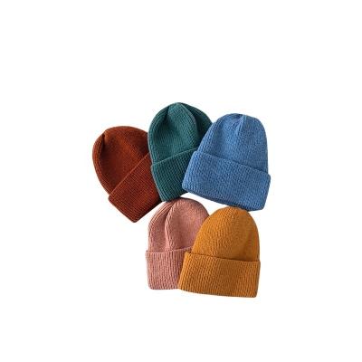 China COMMON Amazon made in China Korean version of the Central Institute of Statistics solid color hearing protection soft thick cute warm wild knitted hat for sale