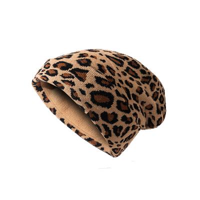 China Autumn And Winter Hipster Cold Fashion Wool Leopard Retro Warm Men And Women Knitted Hat for sale