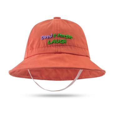 China Picture children spring and summer 2021 3D embroidery letters sun protection thin bucket hat breathable boys and girls for sale