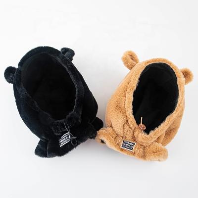 China JOINT Korean Version Of The Bear Cute Hat Student Warm Scarf Autumn And Winter Plush Ear Female Black Wild Hats for sale