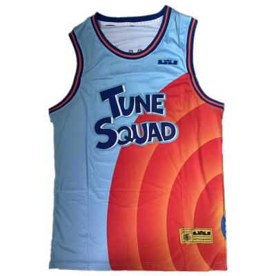 China Breathable Suit Space Jam JAMES 6# Movie Air Squad Basketball Jersey Set Sports Air Slam Dunk Sleeve Shirt Singlet Uniform for sale