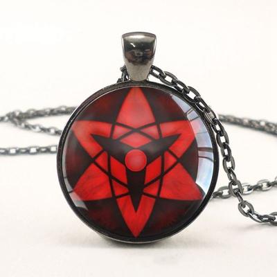 China Organic Glass Anime Darts Necklace Pendant Glass Cabochon Art Picture Fine Jewelry Bead Chain Necklaces for sale