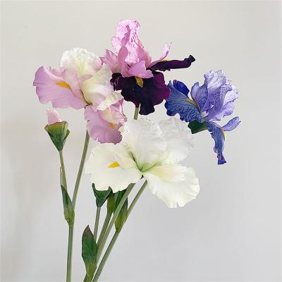 China High Quality Silk Artificial Flower Wedding Silk Flower Orchid Fleur-De-Luce For Wedding Photography Props for sale