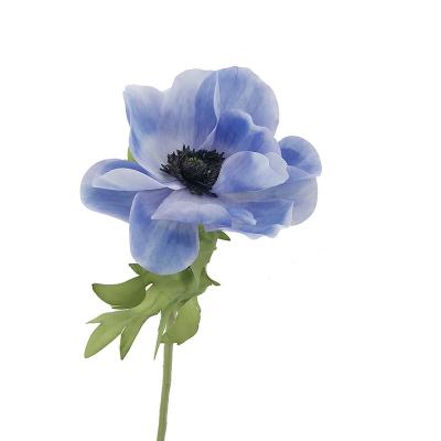 China High Grade Artificial Pasqueflower Silk Anemone Flower Blue Artificial Anemone Flower For Dining Table Faux Flower Decor for sale