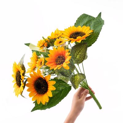 China 11 Branches Large Artificial Sunflower Bouquets Flowers Silk Flower Artificial Flower Decoration for sale