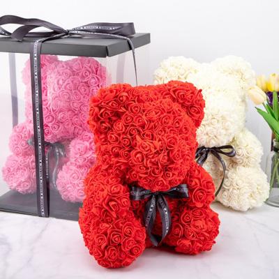 China 40cm Rose Bear In Box Christmas Valentines Day Mothers Day Best Gifts 40CM Teddy Rose Bear In Box for sale