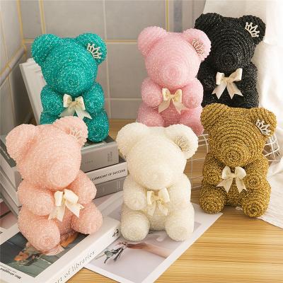 China Crystal Bear DIY Preserved Crystal Bear Diamond Bear Artificial Jewel Gifts Toy For Valentines Day Girlfriend for sale