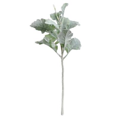 China Artificial Plant Leaves Hot Sale Fake Leaves Assembled Senecio Dusty Miller Leaf For Flower Arrangements Artificial Cineraria for sale