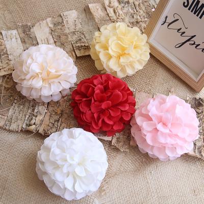 China Artificial Silk Heads 10CM Artificial Flower Heads Pompom Mama Flower Ball Decorative Chrysanthemum For DIY Decor for sale