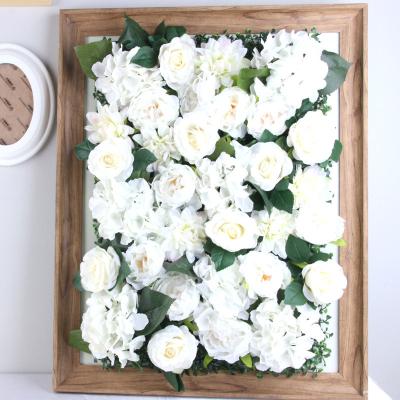 China WEDDING FLOWERS White Silk Rose Flower Artificial Walls For Wedding Backdrop European Style Flower Wall Tops for sale