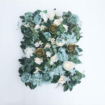 China High Quality 3D Flower Wall Hanging Artificial White Flower Wall Decorative Mats For Wedding Stage Backdrops for sale