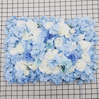 China 2021 New Design Wedding Flower Wall Silk Flower Rose And Hydrangea Artificial Walls For Wedding Backdrop Decor for sale