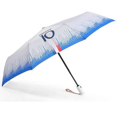 China Logo Print Windproof Auto Open Minimalist End Souvenir Folding Umbrella for sale