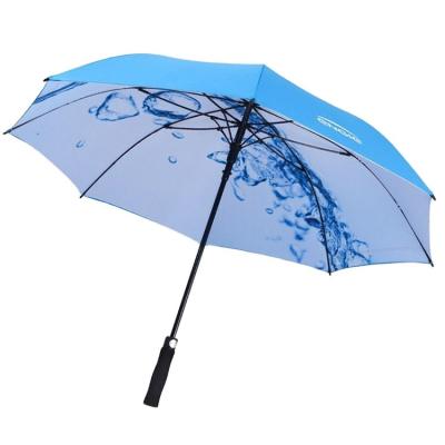 China Contemporary Large Size Custom Logo Promo Windproof UPF 50+ Top Golf Umbrella for sale