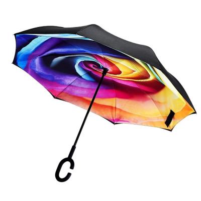 China Contemporary Double Layer Windproof No Drip Inverted Umbrella for sale