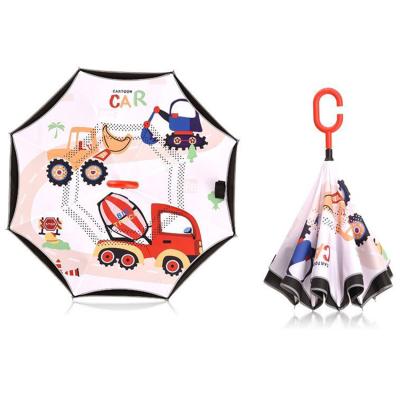 China Minimalist C Handle Cartoon Printing Kids Inverted Umbrella for sale