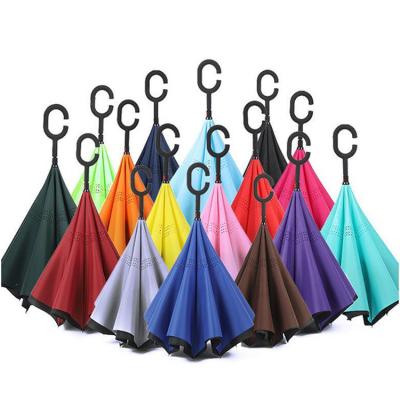 China Manual Color C Contemporary Open Single Handle Inverted Umbrella for sale