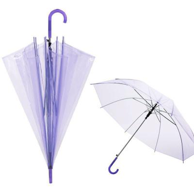 China Contemporary Wholesale Cheap Auto Open Colored Clear POE Adult Transparent Umbrella for sale