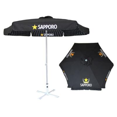 China Contemporary Screen Printed Custom Logo Windproof Heavy Duty Outdoor Beach Umbrella for sale